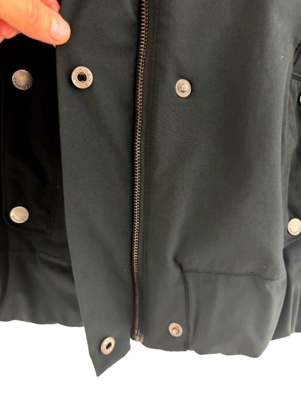 Chico's‎ Zenergy Black Zip Snap Jacket Pockets Size 1 = Medium/8 Golf 3/4 Sleeve - Picture 3 of 9